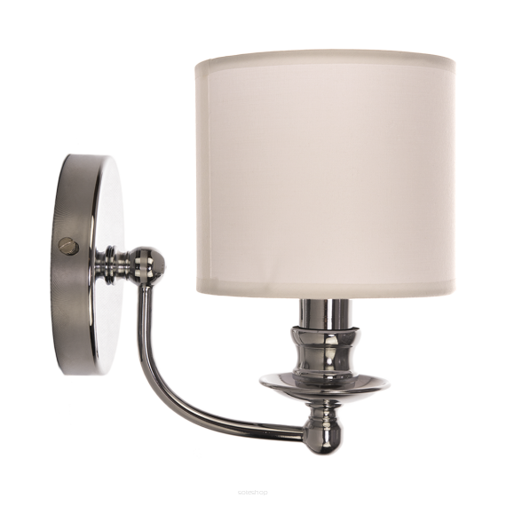 Kinkiet Abu Dhabi - W01888WH COSMO Light nowoczesna lampa z metalową podstawą o wykończeniu chromowanym biały okrągły abażur w kształcie tuby 14 cm średnicy klosza