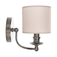 Kinkiet Abu Dhabi - W01888WH COSMO Light nowoczesna lampa z metalową podstawą o wykończeniu chromowanym biały okrągły abażur w kształcie tuby 14 cm średnicy klosza