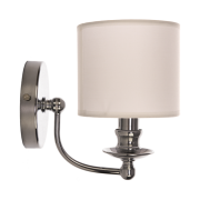 Kinkiet Abu Dhabi - W01888WH COSMO Light nowoczesna lampa z metalową podstawą o wykończeniu chromowanym biały okrągły abażur w kształcie tuby 14 cm średnicy klosza