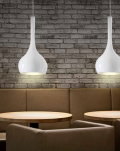 Lampa wisząca Soul 1 White AZzardo AZ0272 z metalu i szkła o białym wykończeniu  - 5