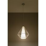 Lampa wisząca  DEMI  białą SL.0297 Loftowa Nowoczesna   klosz z metalu druciany - 3