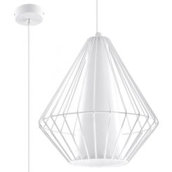Lampa wisząca  DEMI  białą SL.0297 Loftowa Nowoczesna   klosz z metalu druciany