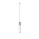 LAMPA  WISZĄCA BORGIO BIAŁA  SALOWA TUBA ZAKOŃCZONA BETONEM IDEALNA DO SALONU SL.0647 SOLLUX - 2