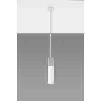 LAMPA  WISZĄCA BORGIO BIAŁA  SALOWA TUBA ZAKOŃCZONA BETONEM IDEALNA DO SALONU SL.0647 SOLLUX