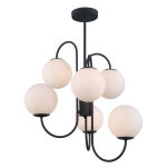 Lampa wisząca GELA PND-5500-6-BK Italux ORYGINALNA FORMA CZARNY METALOWY KORPUS SZKLANE KULE - 2