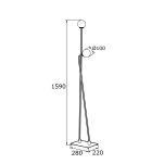 Lampa podłogowa FARON 893 Argon 159 cm białe kule czarna podstawa - 3