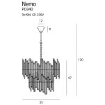Lampa wisząca lampa wewnętrzna MAXLIGHT NEMO DUŻA P0340 nowoczesna kryształowa - 5