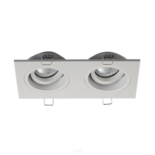 LAMPA WPUSZCZANA LAMPA SUFITOWA lampa wewnętrzna ZUMA LINE CHUCK DL 2 SQUARE SPOT 20068-WH Z ALUMINIUM W KOLORZE Białym NOWOCZESNY  