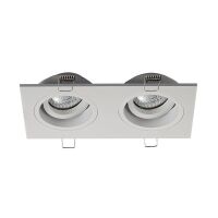 LAMPA WPUSZCZANA LAMPA SUFITOWA lampa wewnętrzna ZUMA LINE CHUCK DL 2 SQUARE SPOT 20068-WH Z ALUMINIUM W KOLORZE Białym NOWOCZESNY  