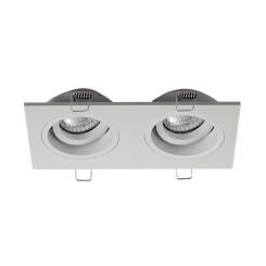 LAMPA WPUSZCZANA LAMPA SUFITOWA lampa wewnętrzna ZUMA LINE CHUCK DL 2 SQUARE SPOT 20068-WH Z ALUMINIUM W KOLORZE Białym NOWOCZESNY  