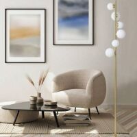 Lampa podłogowa SYBILLA Azzardo AZ4408 Złota podstawa białe kule 150 cm