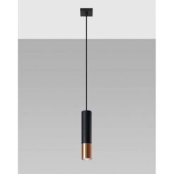 Lampa wisząca LOOPEZ SL.0946 Sollux tuba GU10 czarna miedź