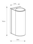 Kinkiet elewacyjny Alor 1L 2xLED 400lm 3000K 109112 Markslojd srebrny 16x9cm - 2