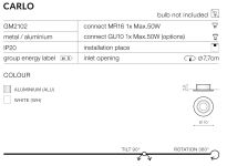 Lampa sufitowa Carlo AZzardo GM2102 WH AZ0805 biała techniczna okrągła - 3