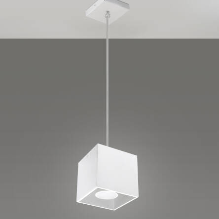 Lampa wisząca Quad biała kostka SL.0062 SOLLUX LIGHTING techniczna nowoczesna kwadratowa