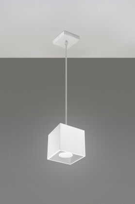 Lampa wisząca Quad biała kostka SL.0062 SOLLUX LIGHTING techniczna nowoczesna kwadratowa