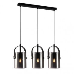 Lampa wisząca Nanesma PND-32453-3-BK+SG nowoczesna potrójna dymione klosze kształtem przypomina wiaderko