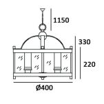 Lampa wisząca New York - P04567CH  COSMO Light kształtem przypomina latarnię wykonana w stylu nowojorskim - 2