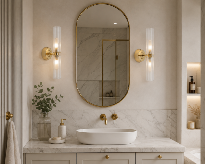 RIMINI Wall 2L Clear/Brass 109236 Markslojd