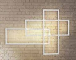 Lampa kinkiet QUADRATUS WALL AZ2993 nowoczesny styl kolor biały aluminiowa 3 ledowe prostokąty ścienna