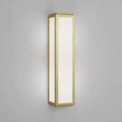 Kinkiet LAMPA łazienkowa ścienna MASHIKO 360 CLASSIC Astro  7801 złoty mat biały klosz prostokąt 1121037