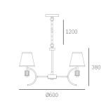 LAMPA WISZĄCA LIVERPOOL EFEKTOWNA CHROMOWY KORPUS MATERIAŁOWE ABAŻURY KRYSZTAŁOWY AKCENT COSMO LIGHT P05100CH  - 3