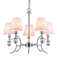 LAMPA WISZĄCA LIVERPOOL EFEKTOWNA CHROMOWY KORPUS MATERIAŁOWE ABAŻURY KRYSZTAŁOWY AKCENT COSMO LIGHT P05100CH 