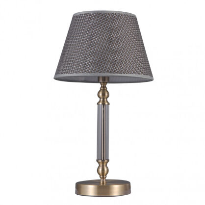 Lampa stołowa ZANOBI TB-43272-1 Italux Klasyczny abażur  SZARY / ANTYCZNY BRĄZ 48 cm