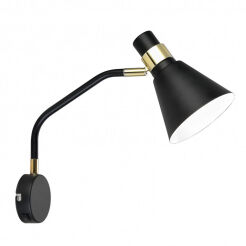 Kinkiet lampa ścienna Biagio MB-H16079BM-1 CZARNA  Italux skandynawski styl
