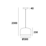 Lampa wisząca Trondheim - P01086WH Cosmo Light klosz biały z przezroczystą soczewką od spodu średnica 30 cm - 2
