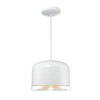 Lampa wisząca Trondheim - P01086WH Cosmo Light klosz biały z przezroczystą soczewką od spodu średnica 30 cm