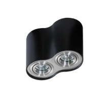 LAMPA NATYNKOWA   Bross 2 AZzardo AZ0782 techniczna czarna/aluminium podwójna