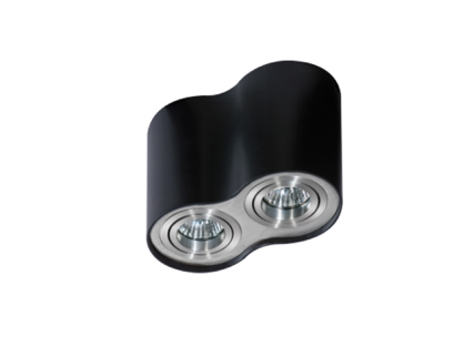 LAMPA NATYNKOWA   Bross 2 AZzardo AZ0782 techniczna czarna/aluminium podwójna