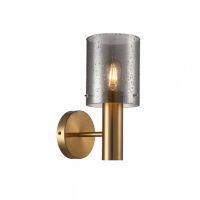 Kinkiet SARDO RAIN WL-5581-1A-BRO+RNSG Italux Mosiężna podstawa i dymiony klosz