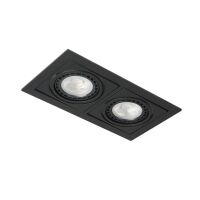 Lampa sufitowa wpustowa VERDI 2 AZ3529  AZzardo 2 źródła światła czarna nowoczesna