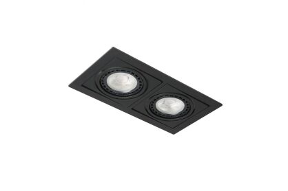 Lampa sufitowa wpustowa VERDI 2 AZ3529  AZzardo 2 źródła światła czarna nowoczesna