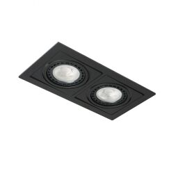 Lampa sufitowa wpustowa VERDI 2 AZ3529  AZzardo 2 źródła światła czarna nowoczesna