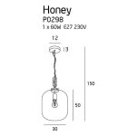 Lampa wisząca P0298 HONEY SMOKY z metalu i szklanego klosza o czarnym zabarwieniu  - 2