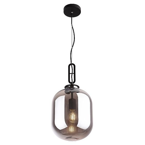 Lampa wisząca P0298 HONEY SMOKY z metalu i szklanego klosza o czarnym zabarwieniu 