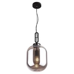 Lampa wisząca P0298 HONEY SMOKY z metalu i szklanego klosza o czarnym zabarwieniu 