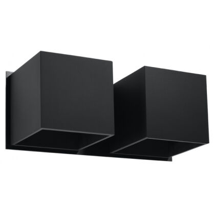 Kinkiet QUAD Sollux dwa czarne kwadraty, dwa źródła światła SL.0657