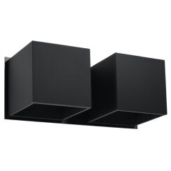 Kinkiet QUAD Sollux dwa czarne kwadraty, dwa źródła światła SL.0657