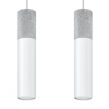 LAMPA  WISZĄCA BORGIO 2 BIAŁE  STALOWE TUBY ZAKOŃCZONE BETONEM IDEALNA DO SALONU SL.0648 SOLLUX - 4
