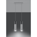 LAMPA  WISZĄCA BORGIO 2 BIAŁE  STALOWE TUBY ZAKOŃCZONE BETONEM IDEALNA DO SALONU SL.0648 SOLLUX - 3