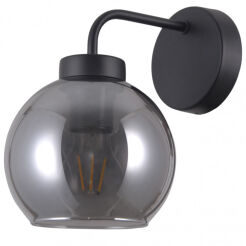 Kinkiet POGGI WL-28028-1 Italux czarny mat / dymione szkło NOWOCZESNA E27 SZKŁO/ METAL