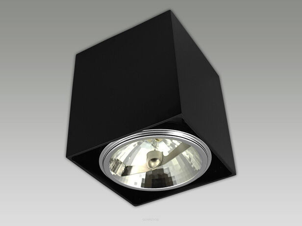 Oprawa natynkowa kwadratowa czarna  AR111  aluminiowa