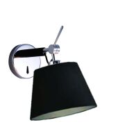 Kinkiet Zyta AZzardo AZ1565  jest z metalu o wykończeniu chromowanym i czarnego materiału nowoczesna abażur w kształcie ściętego stożka