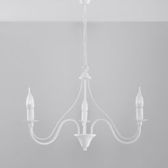 Lampa Wisząca Świece Żyrandol MINERWA 3 Biały SL.0213 styl pałacowy