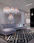 Lampa wisząca Elektra 5 AZzardo MD15002028-5A AZ1690 wykonana jest z aluminium oraz szkła w kolorze transparentnym/ złotym styl skandynawski - 2
