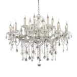 Lampa wiszaca Florian SP18 CROMO Ideal Lux  075150  metalowa oprawa w kolorze chromu podstawki z przezroczystego szkła ozdobiony jest zawieszkami z kryształków - 2